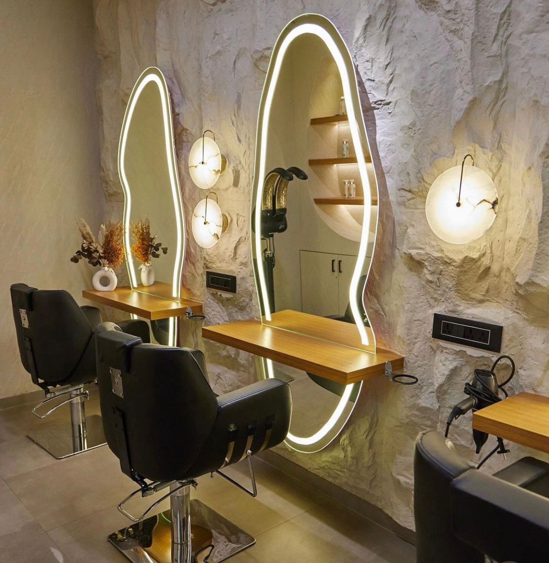 Espelho hexagonal com LED